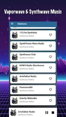 Synthwave Radio Vaporwave android App screenshot 2